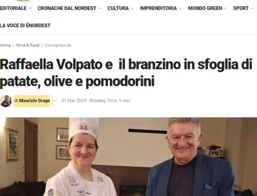 RAFFAELLA VOLPATO E  IL BRANZINO IN SFOGLIA DI PATATE, OLIVE E POMODORINI